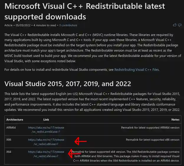 Descargar Microsoft Visual C++ Runtime para Steam Deck