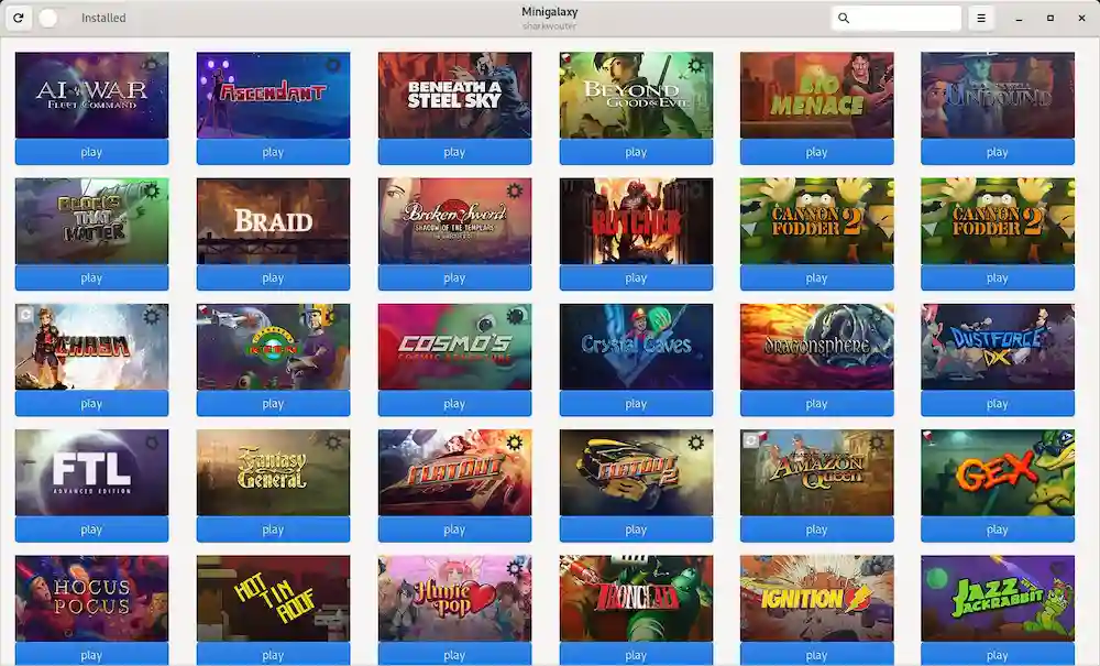 minigalaxy se actualiza en steam deck