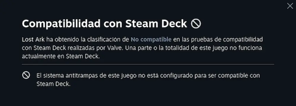 lost ark steam deck