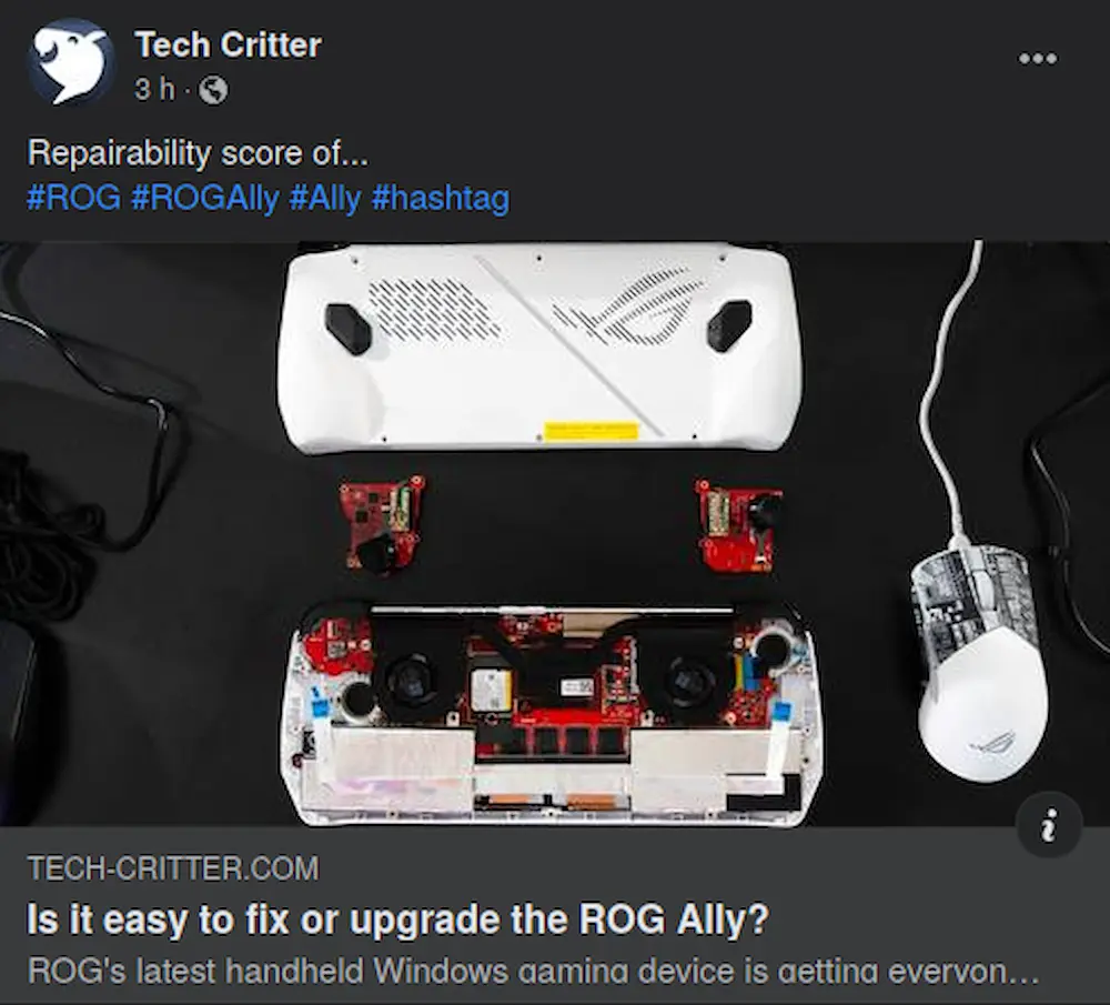 asus rog ally reparacion