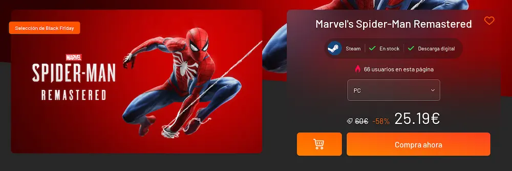 Sspiderman remastered con descuento