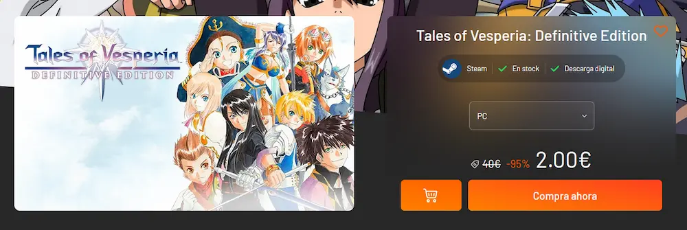 tales of vesperia con descuento